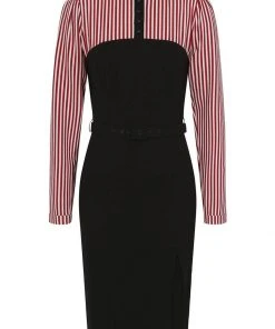 New In Collectif Zelda Striped 60's Pencil Black White Red