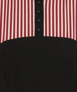 New In Collectif Zelda Striped 60's Pencil Black White Red