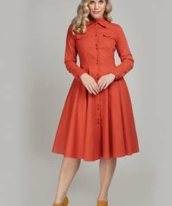 Collectif Hailey 60's Dress Orange
