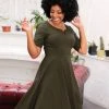 Collectif Barker 40's Swing Dress Green