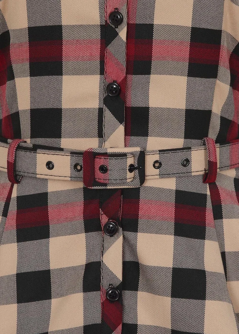 New In Collectif Caterina McKenzie Check 50's Swing Dress Multi