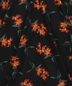 New In Collectif Trixie Midnight Lily 50's Swing Dress Black