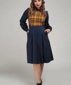 Collectif Dawna Moonhill Check 60's Swing Dress Multi