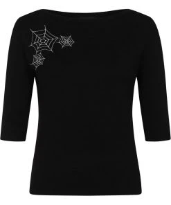 New In Collectif Vana Spider 40's Jumper Black