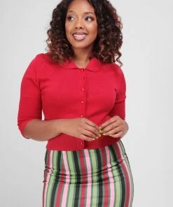 Collectif Halette 50's Cardigan Red New In