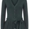 New In Collectif Flo Peplum 40's Cardigan Green