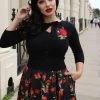 Collectif Charlene Deathly Apples 50's Cardigan Black New In
