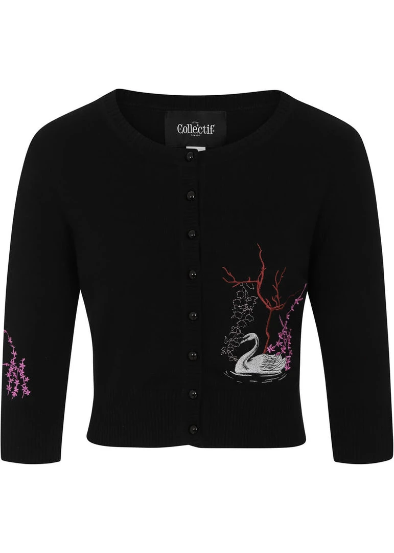 Collectif Lucy Swan Forest 40's Cardigan Black