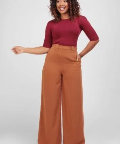 New In Collectif Darleen 40's Trousers Brown