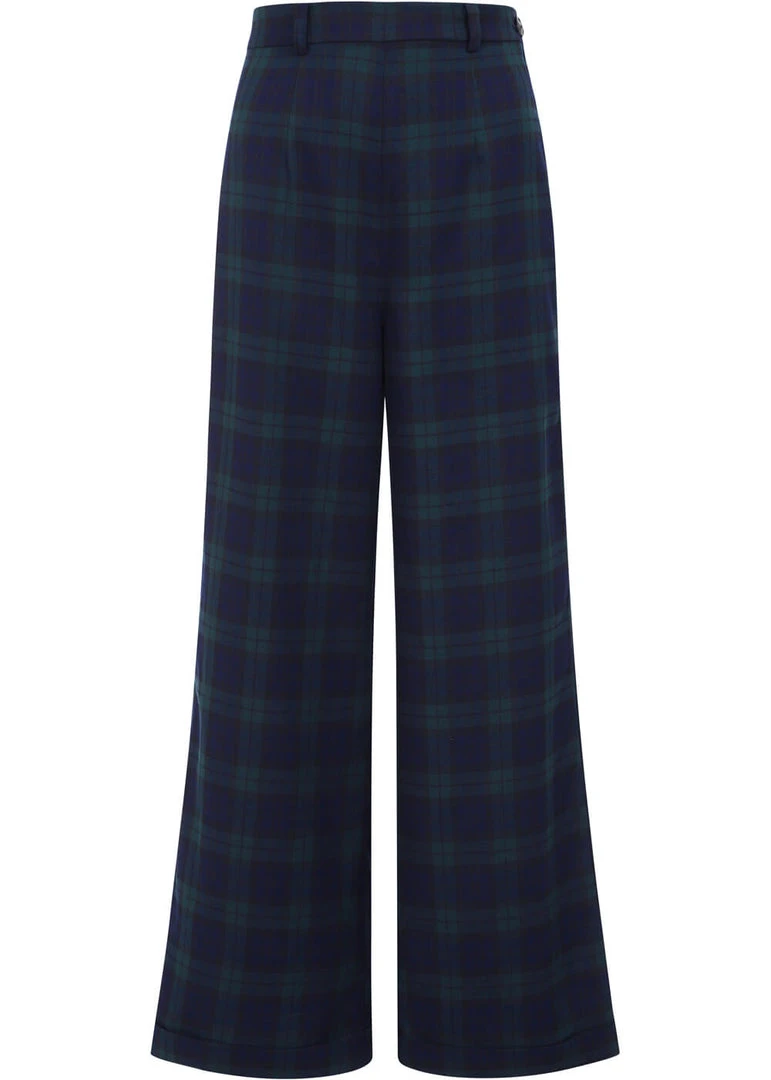 Collectif Baylee Blackwatch Check 40's Trousers Multi New In