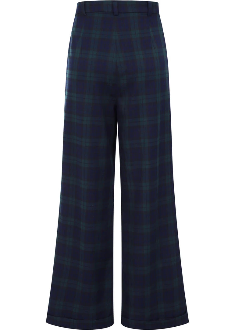 Collectif Baylee Blackwatch Check 40's Trousers Multi New In