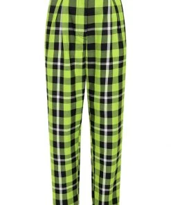 New In Collectif Rada Frogs Breath Check 60's Trousers Green