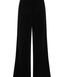 Collectif Virginia Velvet 70's Trousers Black