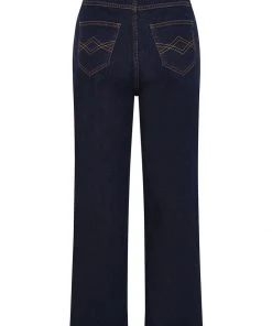 New In Collectif Maggie Floral Denim 70's Jeans Navy