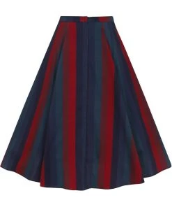 Collectif Clara Jewel Stripe 50's Swing Skirt Multi New In