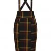 New In Collectif Alexa Giles Check 40's Pencil Skirt Multi
