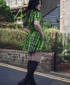 New In Collectif Daria Frogs Breath 60's Mini Skirt Green