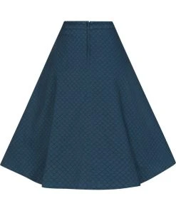Collectif Cassie Mermaid Scallop 50's Swing Skirt Petrol