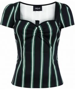 Collectif Mimi Witch Stripes 50's Top Black New In