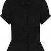 New In Collectif Mary Grace 40's Blouse Plain Black