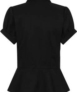 New In Collectif Mary Grace 40's Blouse Plain Black