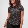 Collectif Mary Grace Love Rose 40's Blouse Black