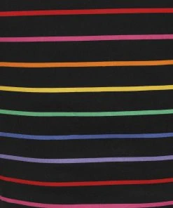 Collectif Dolores Dark Rainbow 50's Top Black Multi New In