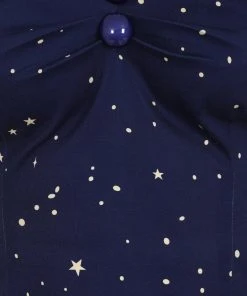 Collectif Dolores Magic Stars 50's Top Navy Blue