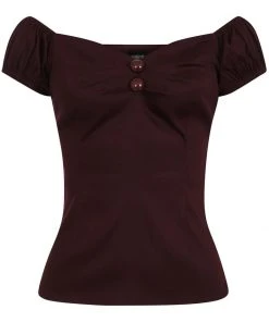 New In Collectif Dolores 50's Top Plum