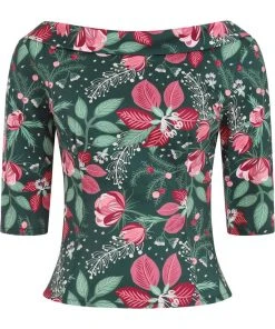 New In Collectif Cordelia Escapist 40's Floral Top