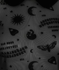 Collectif Ana Ouija Mesh Crop Top Black New In