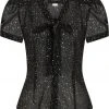 Collectif Tura Little Stars 40's Blouse Black New In