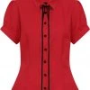 New In Collectif Bryonny 40's Blouse Red