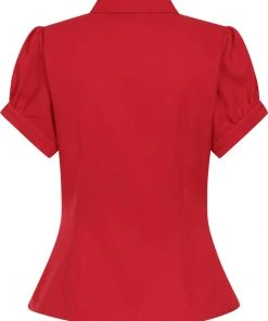New In Collectif Bryonny 40's Blouse Red