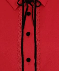 New In Collectif Bryonny 40's Blouse Red