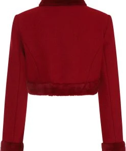 Collectif Marcia Faux Fur 40's Bolero Wine New In