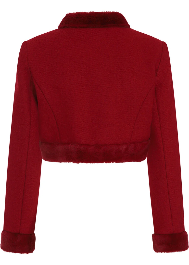 Collectif Marcia Faux Fur 40's Bolero Wine New In