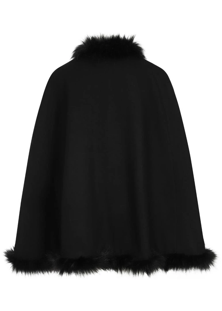Collectif Kori Faux Fur 40's Cape Black New In