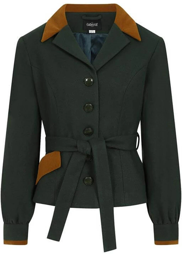 Collectif Rosemary 50's Jacket Green New In