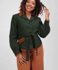 Collectif Rosemary 50's Jacket Green New In