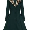 Collectif Saffron Leopard Swing 50's Coat Green