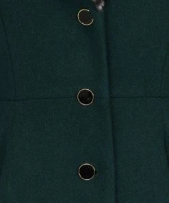 Collectif Saffron Leopard Swing 50's Coat Green