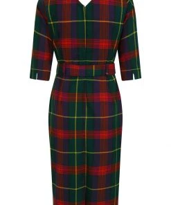 New In Collectif Cerere Etude Check 40's Pencil Dress Multi