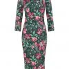 New In Collectif Vanessa Escapist Floral 50's Pencil Dress Multi