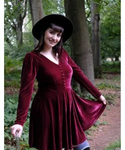 Collectif Clarina 60's Mini Dress Wine