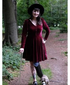 Collectif Clarina 60's Mini Dress Wine