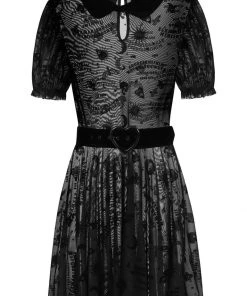 Collectif Ana Ouija Mesh 60's Skater Dress Black