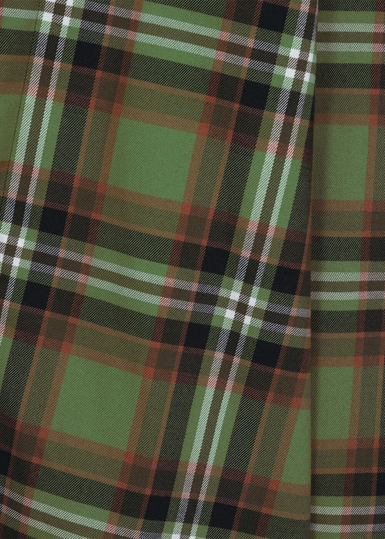 New In Collectif Dolores Dales Check 50's Swing Dress Green