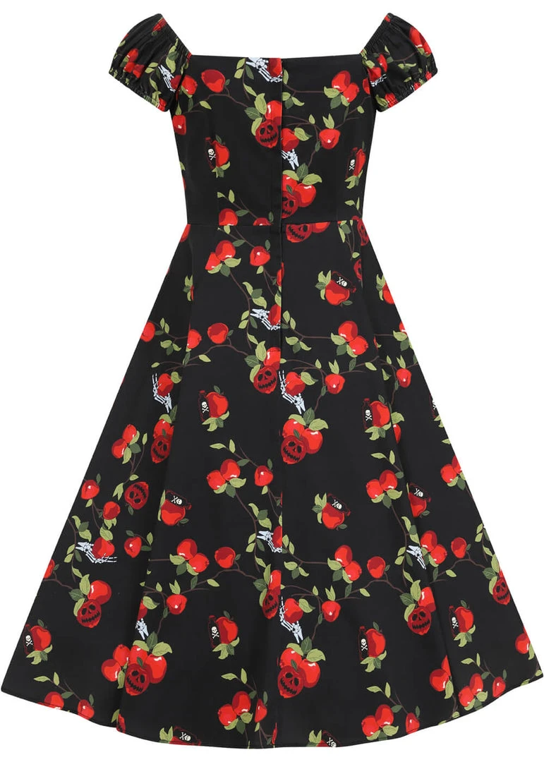 Collectif Dolores Deathly Apples 50's Swing Dress Black