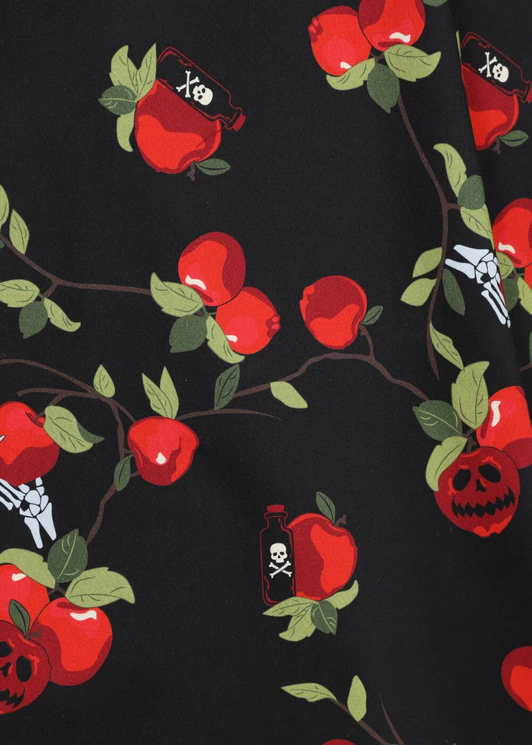 Collectif Dolores Deathly Apples 50's Swing Dress Black